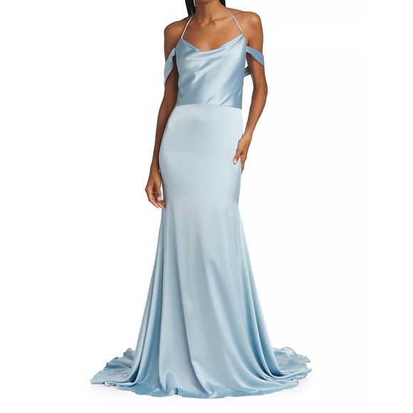 Vera Wang Bride Muriel Satin Open-Back Gown - Picture 1 of 10